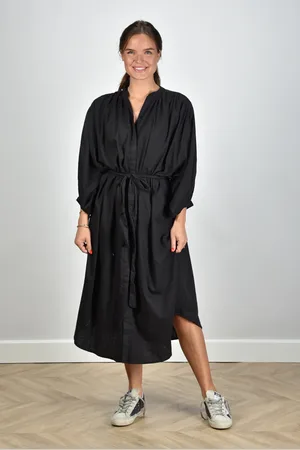 Sea me happy Lange jurk met koord Balloon Long Double Layered zwart
