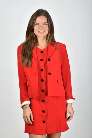 Ganni Twill blazer rood