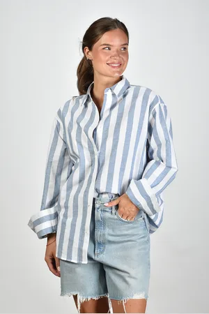 ANINE BING Blouse gestreept Plaza blauw