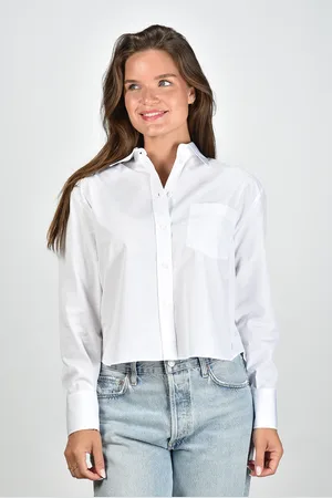 Academia Cropped blouse Mia lange mouwen wit