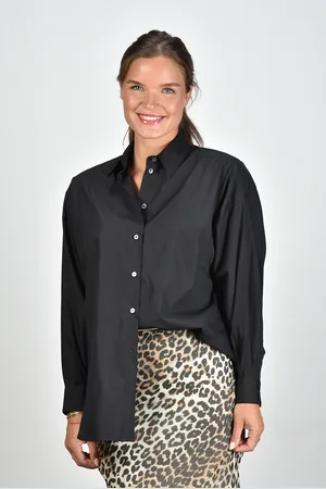 Academia Oversized katoenen blouse Giorgia zwart