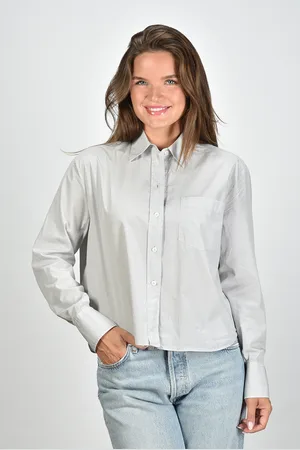 Academia Blouse Mia kort model van katoen grijs