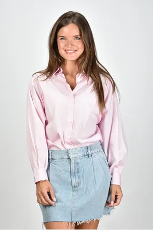 Academia Oversized katoenen blouse Giorgia roze