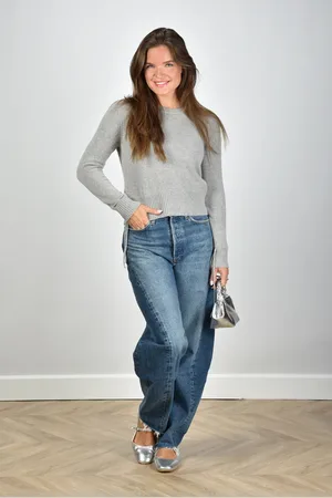 AGOLDE High-rise jeans Luna Pieced met relaxte pasvorm blauw