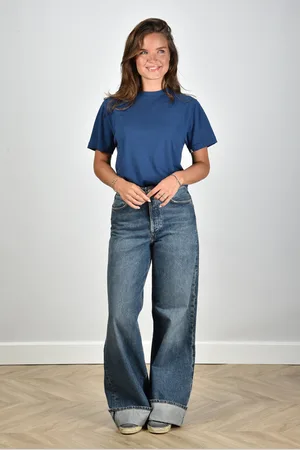 AGOLDE High-rise jeans Dame met wijde pijp blauw