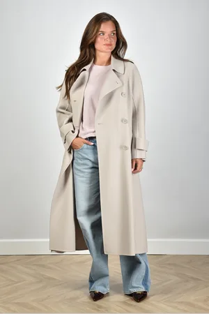 Max Mara S midi jas Hester met kimono mouwen ecru
