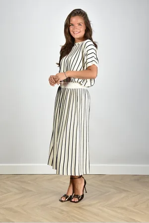 Max Mara Weekend midi rok Finanza met plooien crème