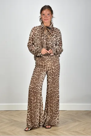 ZIMMERMANN Broek Illustration Flare wijde pijp dierenprint