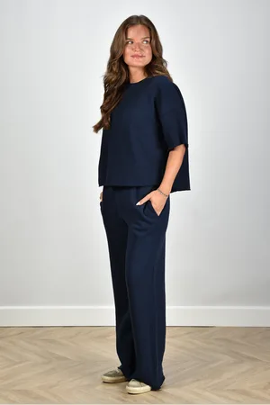 XiRENA Broek Emmette met wijde pijpen blauw