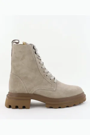 Hogan Enkellaarsjes H674 met rits beige