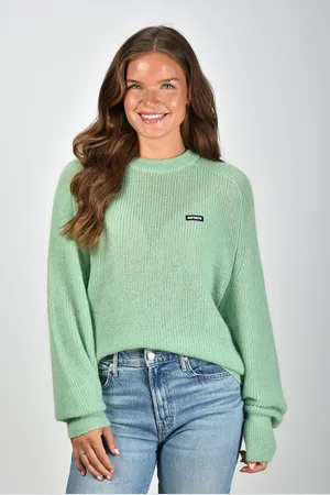 ROTATE Trui Light Knit met raglanmouwen groen
