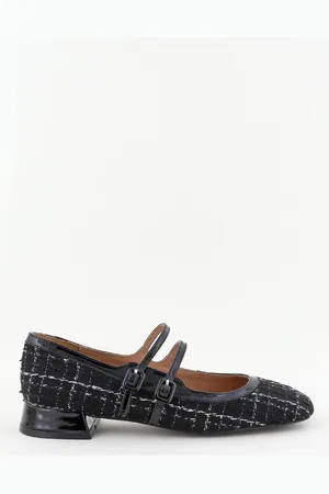 Bibi Lou Ballerinas met tweed en bandjes zwart