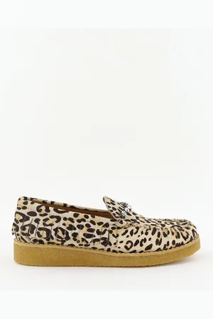 FORTE FORTE Loafers Sebago met strass ketting dierenprint