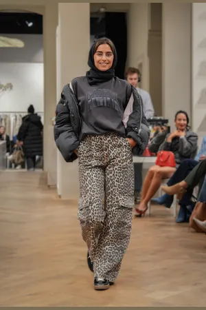 Ganni Jeans Agni wide leg dierenprint