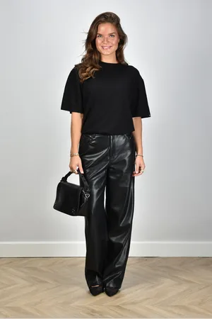 ROTATE Broek Wide Leg 5 Pocket 113172-100 zwart