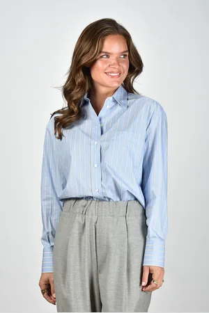 Academia Blouse Mia met streep 73D5-620 blauw