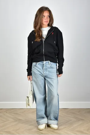 Ami Vest Ami de Coeur met rits en capuchon zwart