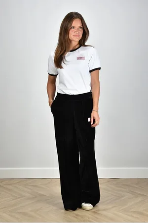 Ganni Broek wide leg zwart