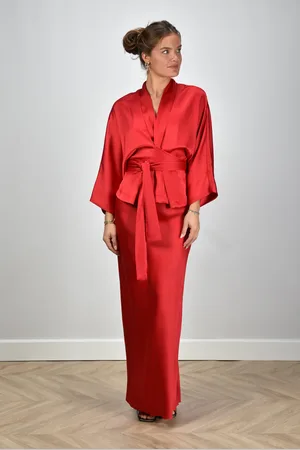 Sea me happy Maxi rok Jude met elastische tailleband rood