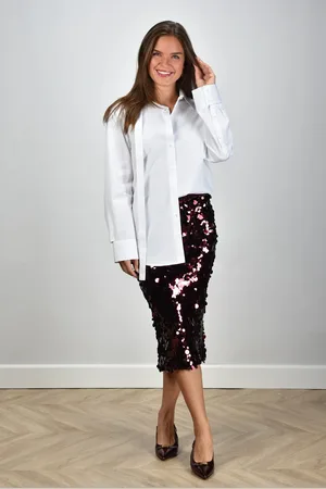Jucca Midi rok met pailletten rood