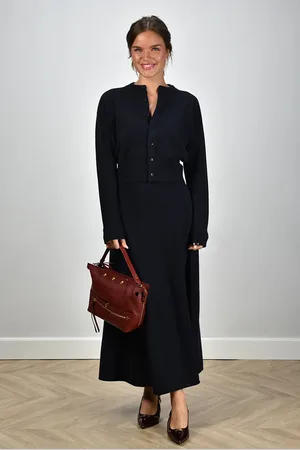 EXTREME CASHMERE Midi rok Ease met elastische tailleband navy