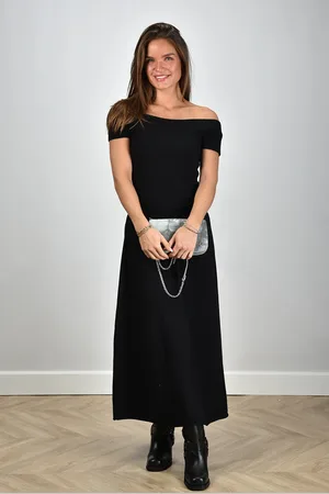 EXTREME CASHMERE Midi rok Ease met elastische tailleband raven