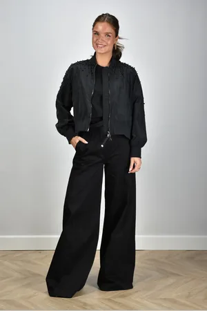 Blonde No.8 Bomber jas Susan met parels zwart