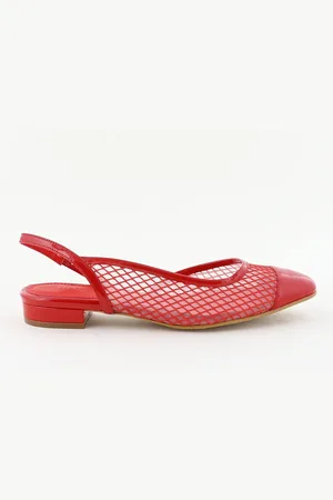 Toral Mesh ballerinas Luisa Summer rood