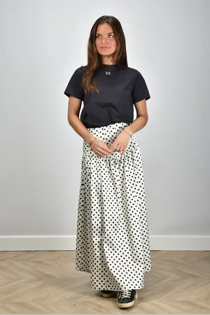 Ganni Lange rok met stippen W0498 egret