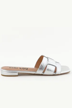 Bibi Lou Slippers met print 760Z46VK zilver