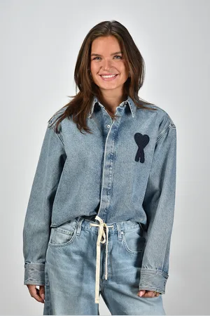 Ami Blouse met logo ADC Cropped FSH168.DE0046 used blue