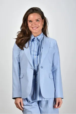 Max Mara Weekend blazer Quito met klepzakken blauw