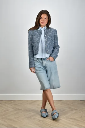 haikure Denim high-rise short Becky blauw