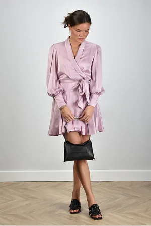 ZIMMERMANN Omslag jurk Silk Wrap Mini roze