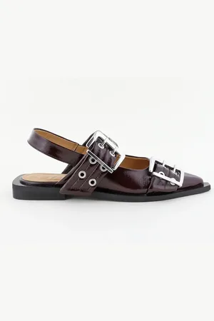 Ganni Ballerinas met gesp paars