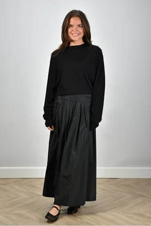 Max Mara S lange rok Gea met plooien zwart