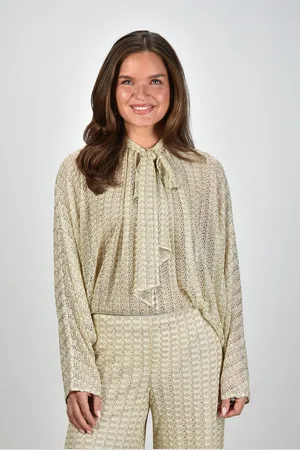 Missoni Blouse met sjerpkraag goud