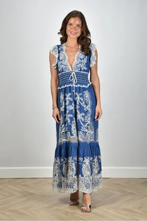 Farm Rio Maxi jurk 343968 blauw
