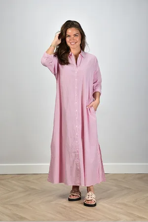 XiRENA Lange jurk Boden met gestreepte print roze