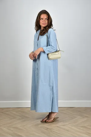 XiRENA Lange jurk Boden met gestreepte print blauw