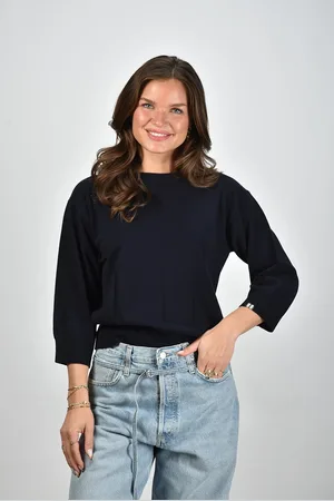 EXTREME CASHMERE Trui Jewel met driekwart mouwen navy
