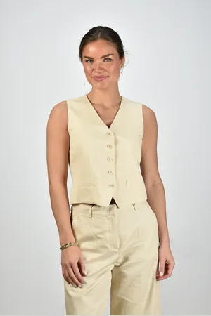 Max Mara Weekend gilet Pace met v-hals crème