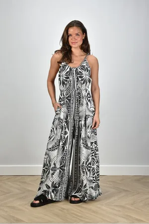Farm Rio Wide leg jumpsuit met print wit
