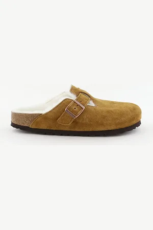 Birkenstock Slippers Boston Suede Leather 1001141 mink