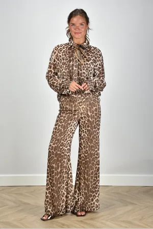 ZIMMERMANN Broek Illustration Flare 8064PF241 chocolate leopard