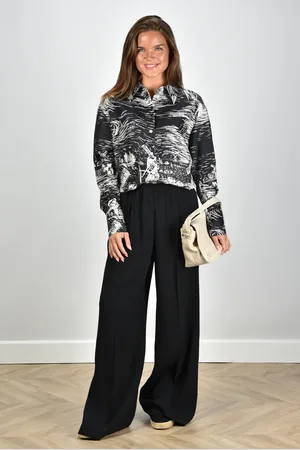 Rohe RÓHE blouse 412-19-041 black/creme holland print