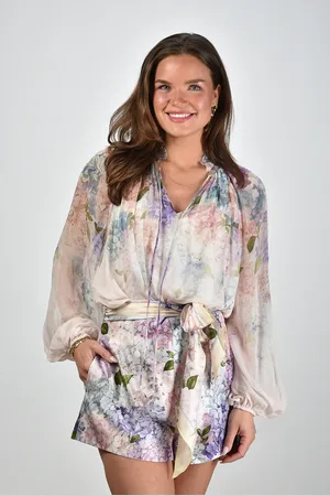 ZIMMERMANN Blouse Dawning Billow multi hydrangea
