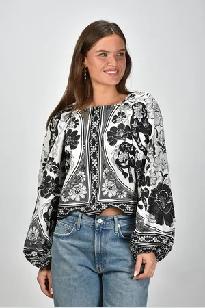 Farm Rio Blouse 329129 flower leopards off-white