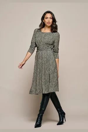 Mart Visser Maddie Print Jurk Zwart / Taupe