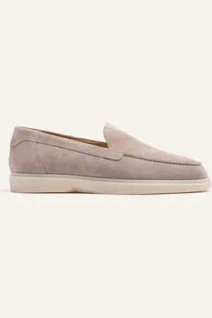 Mason Garments Beige Suede Amalfi Loafers for Men and Women